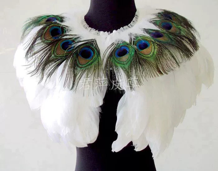 Women's Real Peacock Feather Fur Bridal Bridesmaid Wedding Cape Wrap Pashmina Scarf Shawl for Evening Fancy Dress Party Women's Real Peacock Feather Fur Bridal Bridesmaid Wedding Cape Wrap Pashmina Scarf Shawl for Evening Fancy Dress Party